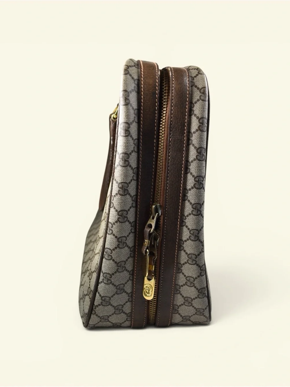 Gucci Beige and Brown GG Canvas Top-Handle Briefcase
